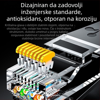 Cat6 mrežni kabel RJ-45, 1000 Mbps, uvijeni parovi, PVC omotač