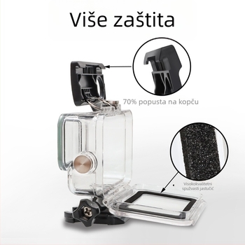 Vodootporna zaštitna kutija za GoPro Hero8; kompatibilna s GoPro Hero8; plastični kućište; prijenosni dizajn