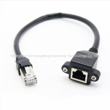 Cat6 RJ45 produžni kabel muški–ženski s ušima i rupama za vijakove, duljina 0,3–5 m, bakar bez kisika, Gigabit