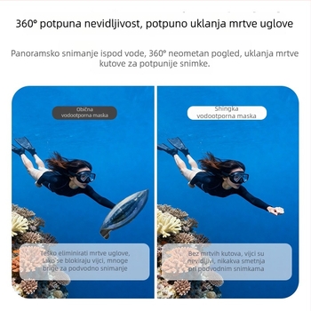 Vodootporno kućište za akcijsku kameru DJI Osmo 360, PC kućište obrađeno strojem, za vanjsku uporabu