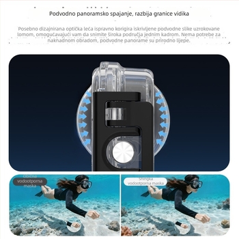 Vodootporno kućište za akcijsku kameru DJI Osmo 360, PC kućište obrađeno strojem, za vanjsku uporabu