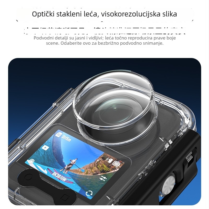 Vodootporno kućište za akcijsku kameru DJI Osmo 360, PC kućište obrađeno strojem, za vanjsku uporabu