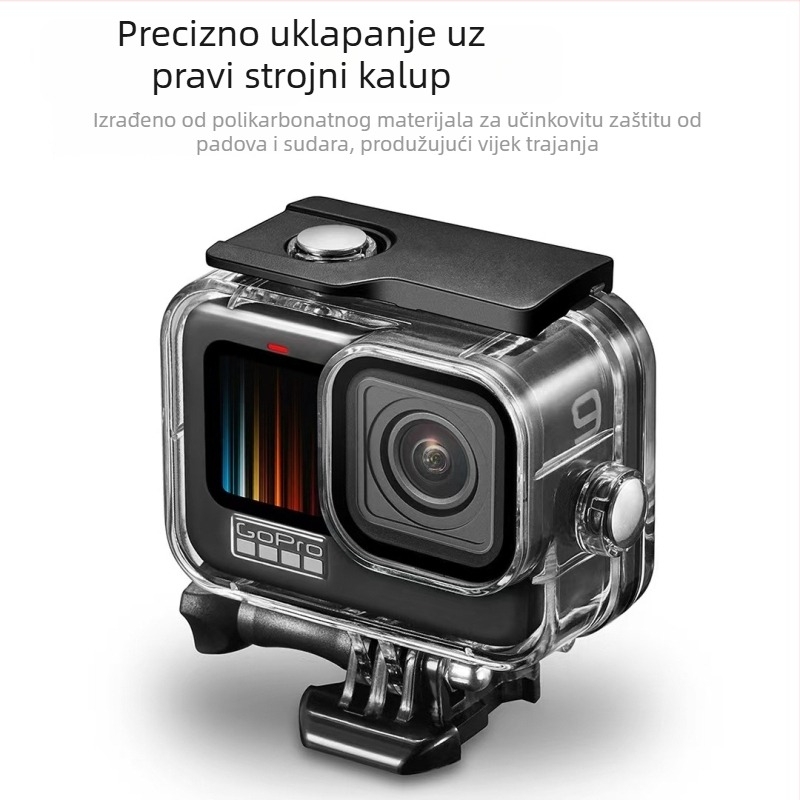 Vodootporna kutija za GoPro Hero9-13, PC materijal, injekcijsko oblikovanje, kompatibilan s GoPro 9-13 (PC materijal; injekcijsko oblikovanje; kompatibilan GoPro 9-13)