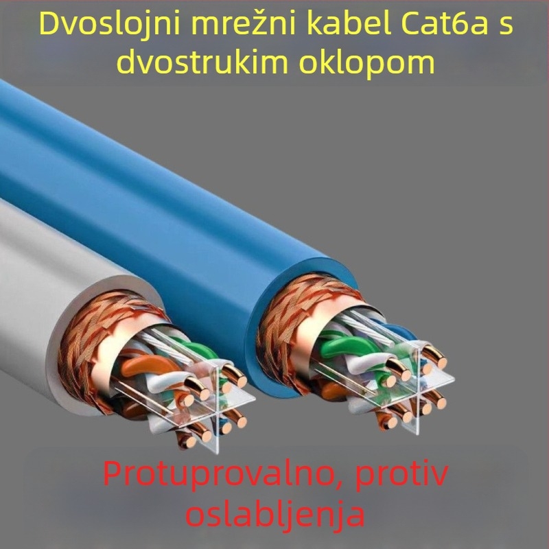 USB mrežni kabel kategorije 6a s dvostrukom zaštitom (koaksijalni kabel, USB priključak, Kategorija 6a)
