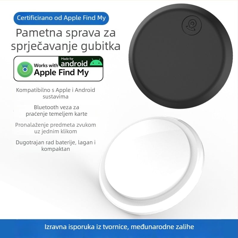 Univerzalni GPS tracker protiv gubitka s jednim klikom - ABS materijal, CR2032 baterija, GPS točnost 15 m, pogodan za kućne ljubimce, starije osobe i automobile