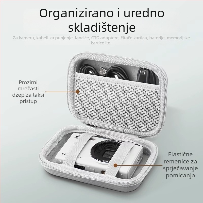 Kamera torba s čvrstim PU kućištem, vodootporna i otporna na padove, unisex, najlonska podstava, remen s zračnim jastučićem