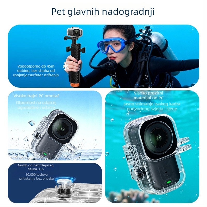 Vanjska vodootporna futrola za DJI Nano kameru – Materijal: PC + 304 Nehrđajući čelik + Kaljeno staklo; Model: DJI Nano Camera; Šifra proizvoda: FLW138; Marka: sheingka
