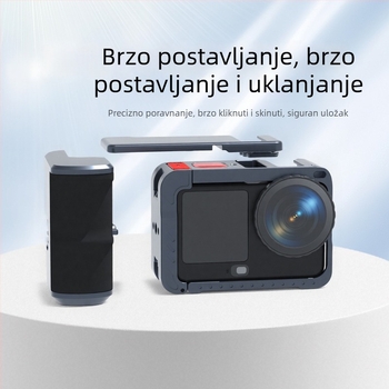 DJI Action6 Prošireni okvir od aluminijske legure s zaštitnim kućištem i hladnom cipelom (Model ZH0037; Kompatibilno s DJI Action6; Materijal: aluminijska legura; Mogućnost prilagodbe logotipa)