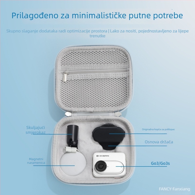 Zaštitno kućište za Insta360 GO 3S, PU + EVA materijal, model 360go3/3s, standardni komplet