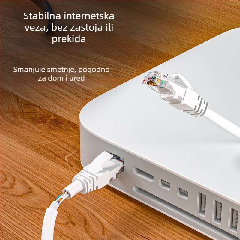 Cat6 Ethernet kabel za ruter, zlatni konektori, 1000 Mbps, 1 m duljine, unutarnja uporaba