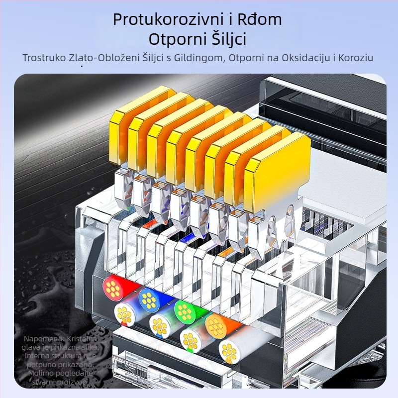 Cat6 Ethernet kabel RJ-45, model W198, 125 Mbps, promjer vodiča 5,6 mm, materijal: bakar obložen aluminijem