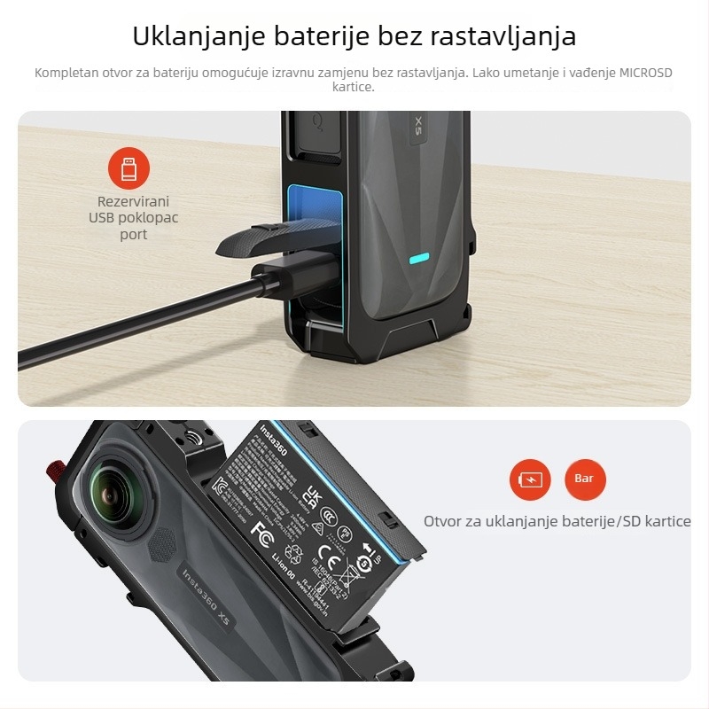 Opato aluminijski zaštitni okvir za Insta360 X5 Rabbit Cage – Kompatibilan s Shadow Stone 360 X5 Rabbit Cage