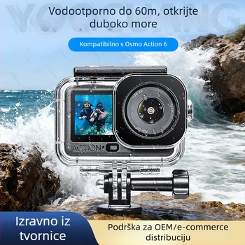 Zaštitno vodootporno kućište za DJI Action6 — akril, dubina do 60 m