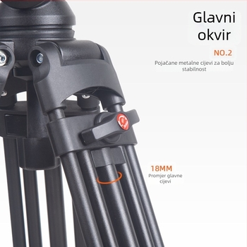 BS180 Hidraulični PTZ stativ, 3-sekcijski, konstrukcija od metala i najlona, nosivost 10 kg