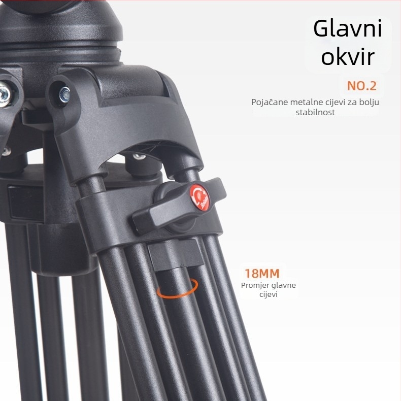 BS180 Hidraulični PTZ stativ, 3-sekcijski, konstrukcija od metala i najlona, nosivost 10 kg