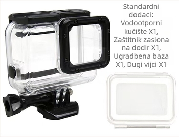 GoPro zaštitno vodootporno kućište GP06, PC materijal, logo se može dodati, podržava konstrukciju u jednom dijelu, paket uključuje okvir, bazu i vijci