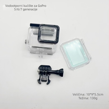 GoPro zaštitno vodootporno kućište GP06, PC materijal, logo se može dodati, podržava konstrukciju u jednom dijelu, paket uključuje okvir, bazu i vijci