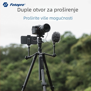 Fotopro A4i Kamerastiativ s kugličnom glavom, 4-dijelni aluminijski spoj, odvojivi monopod, nosivost 6-10 kg