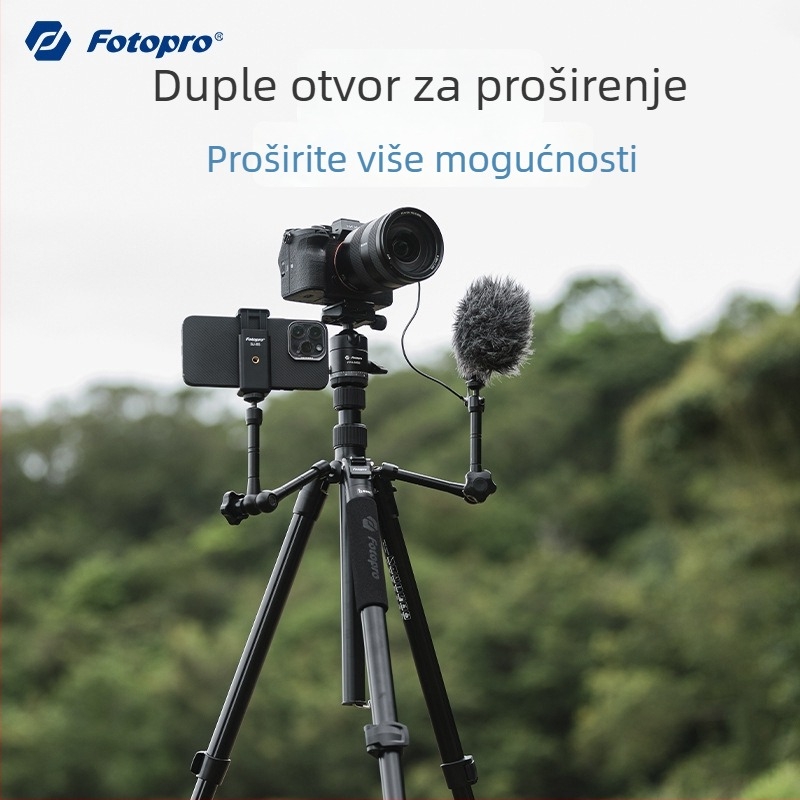 Fotopro A4i Kamerastiativ s kugličnom glavom, 4-dijelni aluminijski spoj, odvojivi monopod, nosivost 6-10 kg