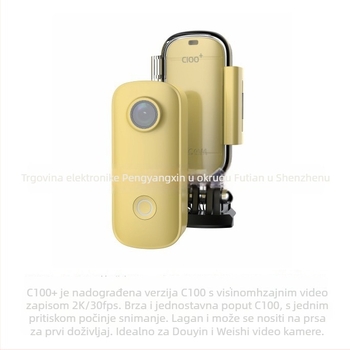 SJCAM C100+ 4K sportska kamera – Kompaktna, Podrška TF kartici, Plastično kućište, Trajanje baterije 3 sata