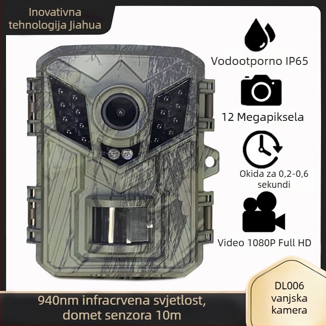 Lovna kamera DL006 | 100W pixela | 2,0-inčni LCD | TF kartica pohrana | trajanje baterije 2–5 mjeseci