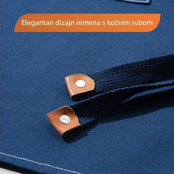 Bez rukava pregača s tiskom logotipa i izveznim detaljima, korejskog stila, 100% pamuk