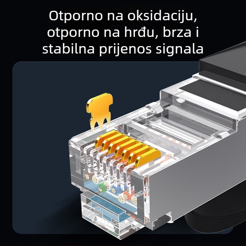 Cat6 zaštićeni mrežni kabel, bakar bez kisika, RJ45 priključak, 1Gbps