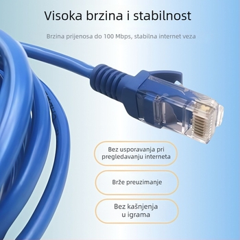 Mrežni kabel kategorije 5e, patch kabel RJ-45, nezaštićen, uvijeni par, 100 Mbps