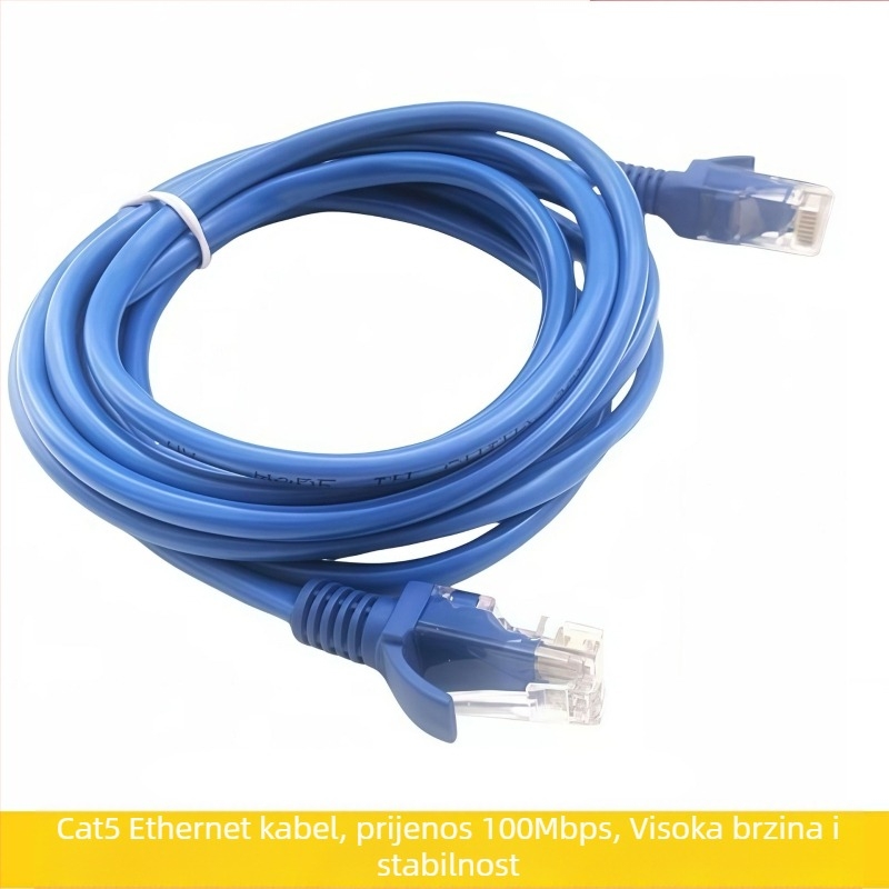 Mrežni kabel kategorije 5e, patch kabel RJ-45, nezaštićen, uvijeni par, 100 Mbps