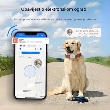 GPS ogrlica za kućne ljubimce s Beidou pozicioniranjem, protiv gubitka, vodootporna, protiv manipulacije, kompatibilno s iOS-om