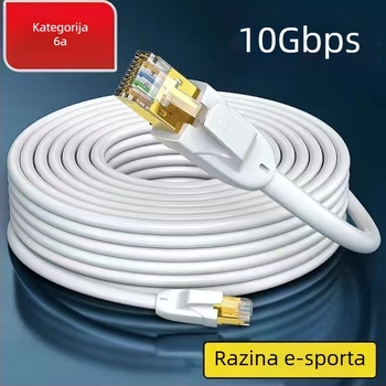 Cat6a dvostruko oklopljen Ethernet kabel s bakrenim vodovima i RJ45 konektorima za kućni nadzor