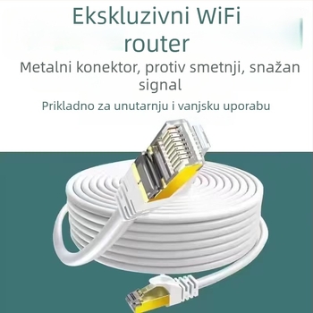 Cat6a dvostruko oklopljen Ethernet kabel s bakrenim vodovima i RJ45 konektorima za kućni nadzor