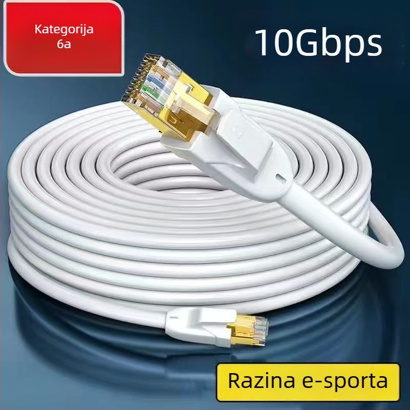 Cat6a dvostruko oklopljen Ethernet kabel s bakrenim vodovima i RJ45 konektorima za kućni nadzor