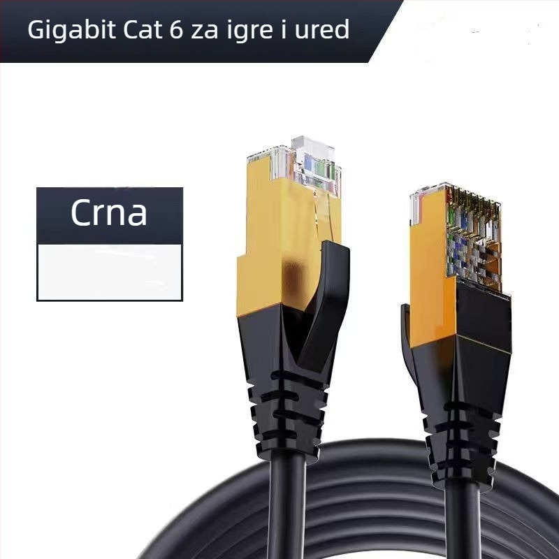 Cat6a dvostruko oklopljen Ethernet kabel s bakrenim vodovima i RJ45 konektorima za kućni nadzor