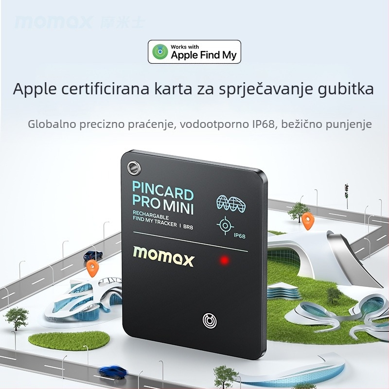 MOMAX BR8 antiizgubljajući uređaj za praćenje za Apple iOS, 100 mAh, 11 g