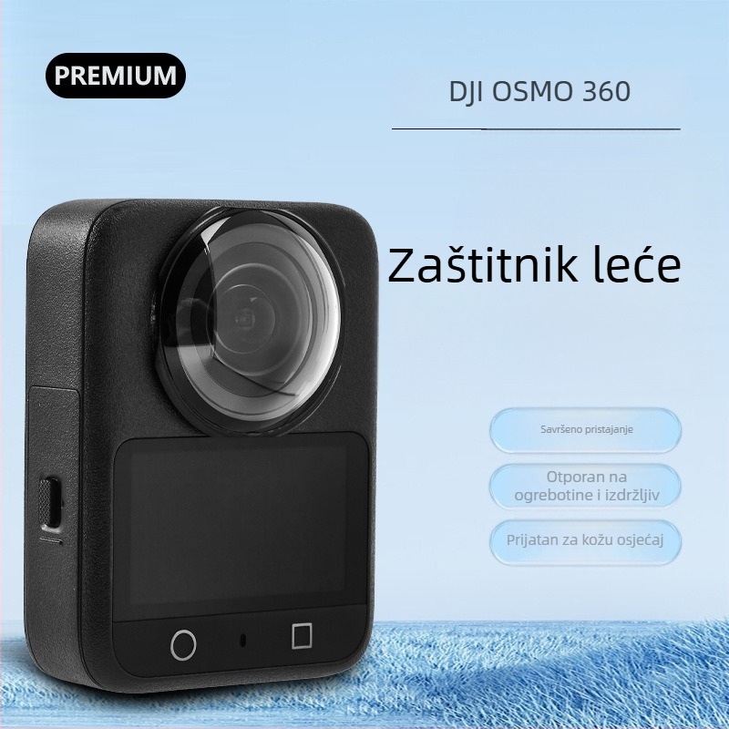 Zaštitnik leće DJI Osmo360 – protiv zamagljivanja i ogrebotina, optičko staklo za panoramsku kameru; kompatibilno s Osmo360; Materijal: staklo i plastika; Model: A-dj360-bhj-pc/gl; mogućnost prilagođavanja logotipa