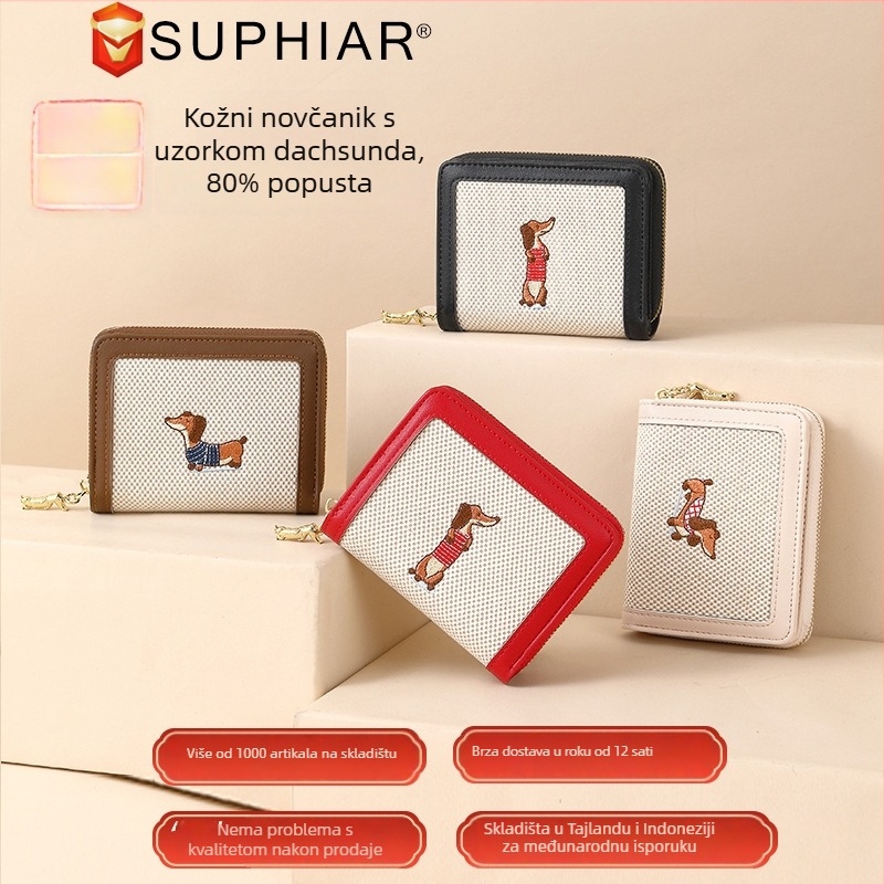 Ženski novčanik od PU kože s cvjetnim uzorkom, Suphiar, velik kapacitet za kartice i novčanicu za kovance, prozračan i otporan na habanje