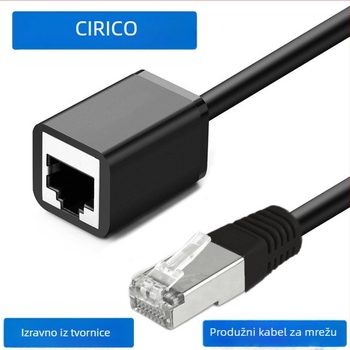 RJ45 mrežni produžni kabel, CAT5E FTP 26AWG, čisto bakar, muško–ženski konektor, brzina prijenosa 150