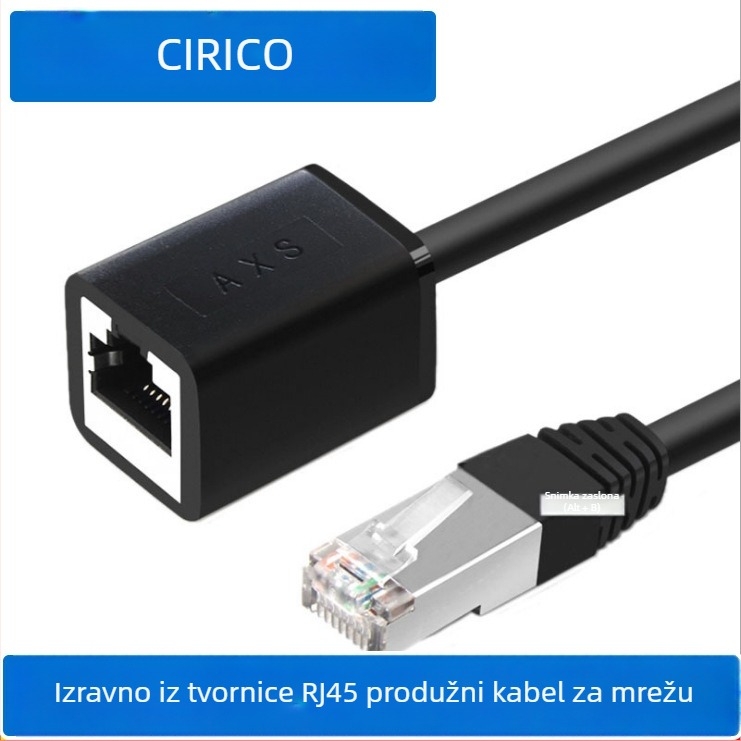 RJ45 mrežni produžni kabel, CAT5E FTP 26AWG, čisto bakar, muško–ženski konektor, brzina prijenosa 150
