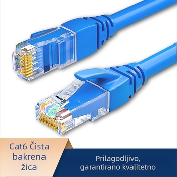 CAT6E mrežni kabel, RJ-45, uvijene parice, čista bakar, 1000 Mbps
