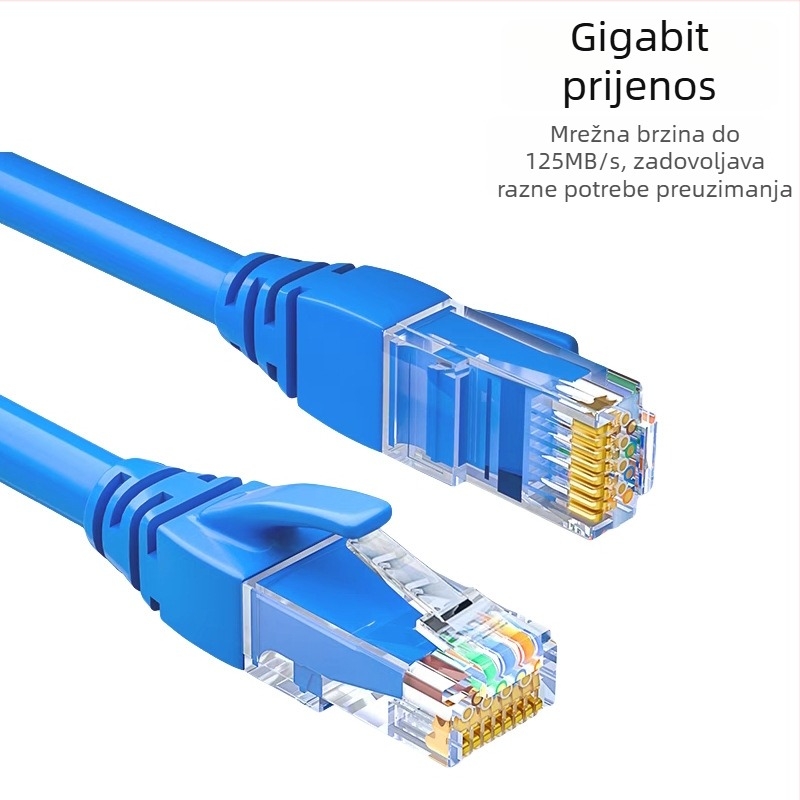 CAT6E mrežni kabel, RJ-45, uvijene parice, čista bakar, 1000 Mbps