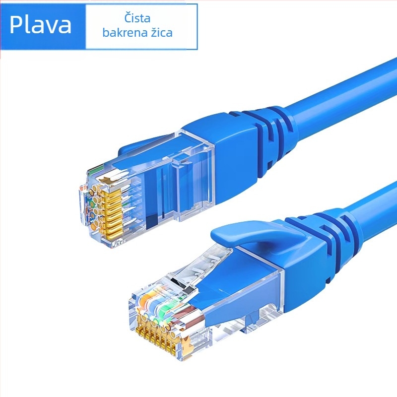 CAT6E mrežni kabel, RJ-45, uvijene parice, čista bakar, 1000 Mbps