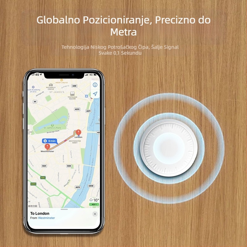GPS lokator za starije osobe, djecu i kućne ljubimce - mini tragatelj, model DWQ-01, domet 30 m, težina 11 g, PC kućište, MFI certificirano