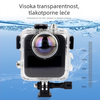 GoPro MAX 2 vodootporni kućište za panoramsku akcijsku kameru – uključuje bazu i nehrđajući čelični vijak