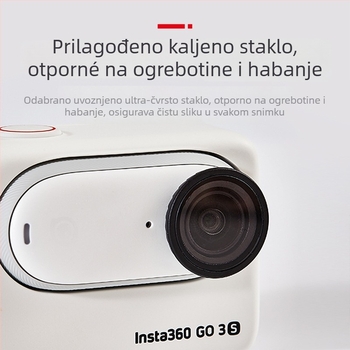 Zaštitno staklo objektiva za Insta360 GO 3S – anti-fog i anti-scratch optičko staklo; Marka Love xiaou; Modeli A-I3G3S-BHJ-GL / A-I3G3S-BHJ-PC; Kompatibilno s Insta360 GO; Materijal: staklo, plastika; Logo po narudžbi.