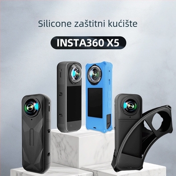 Silikon zaštitni kućište za Insta360 X5, otpornost na padove; uključuje zaštitnik za objektiv i ručnu traku; moguć ispis logotipa; tri garancije nakon prodaje