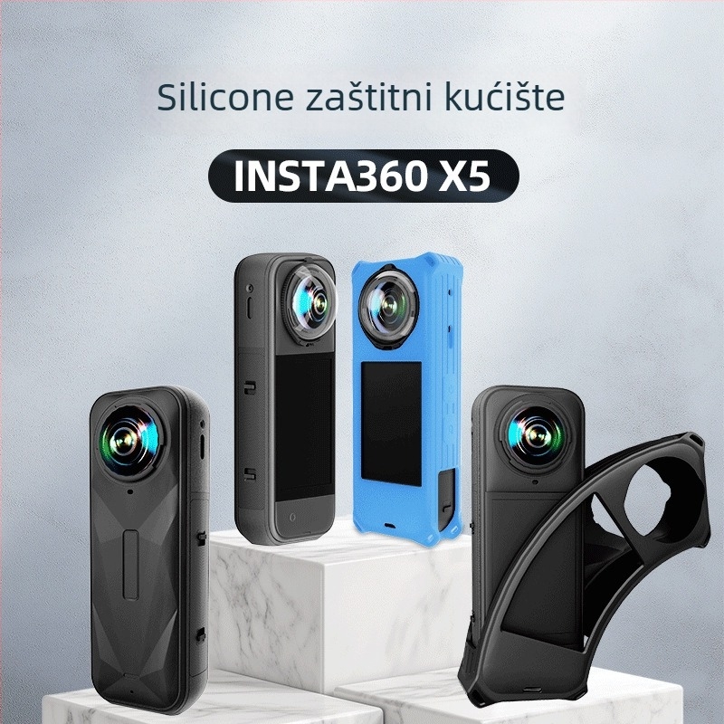 Silikon zaštitni kućište za Insta360 X5, otpornost na padove; uključuje zaštitnik za objektiv i ručnu traku; moguć ispis logotipa; tri garancije nakon prodaje