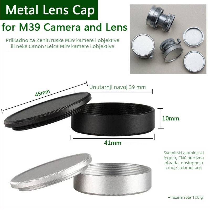 Leica M39 metalne prednje i stražnje poklopce za tijelo i kućište objektiva