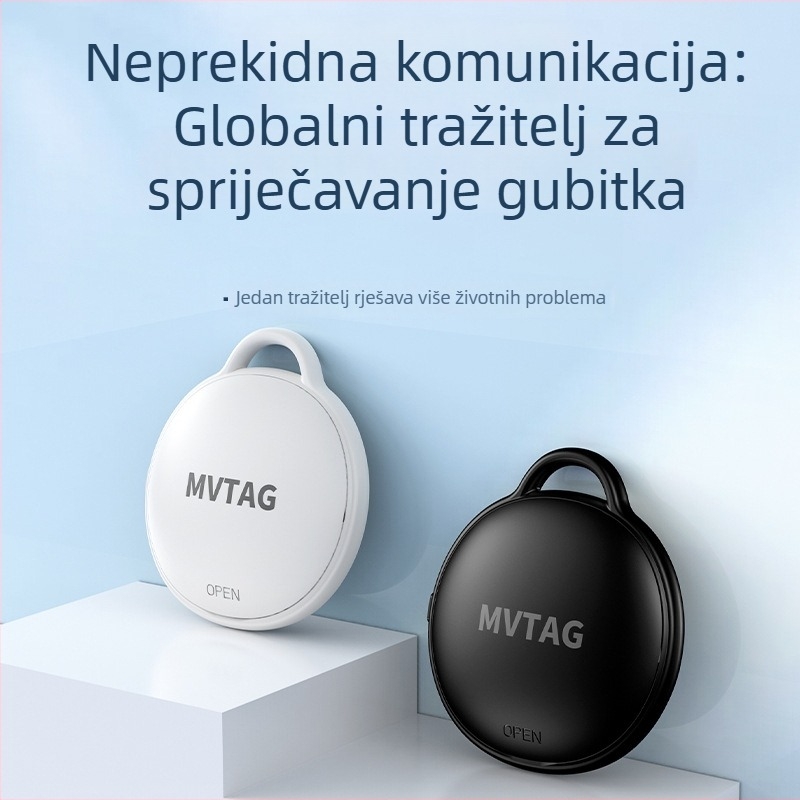 Pametni locator za kućne ljubimce, model F6; Bluetooth sučelje, kompatibilan s iOS-om, baterija 210mAh CR2032, vodootporan