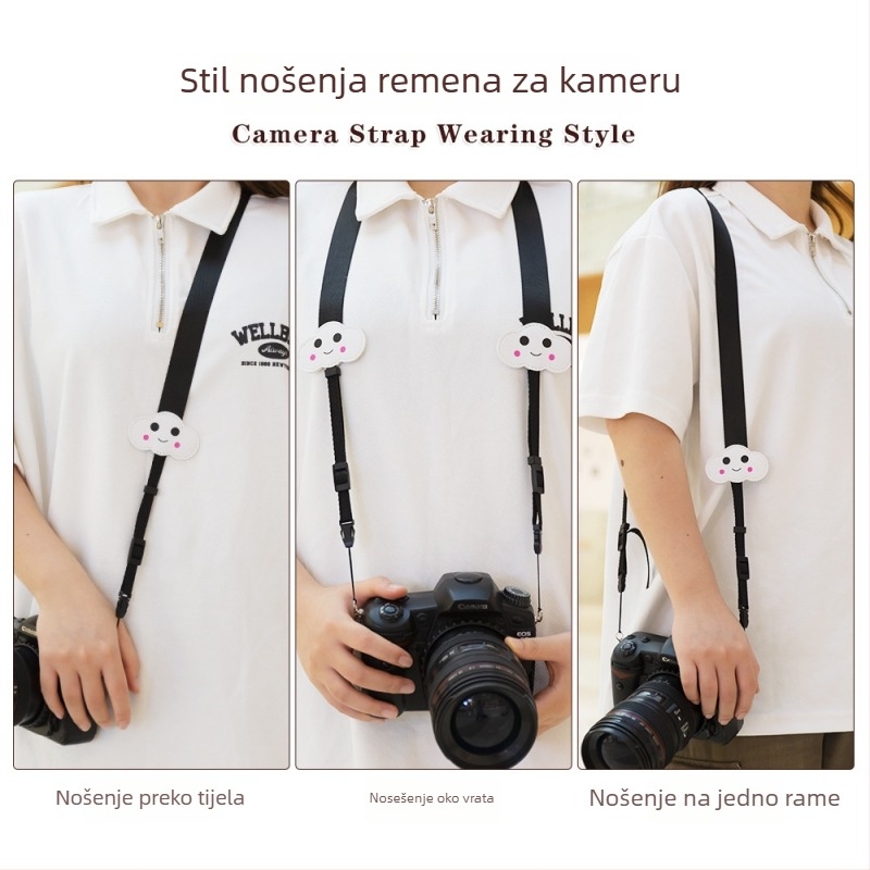 Remen za kameru Cartoon shoulder strap*2 — univerzalna kompatibilnost s DSLR, bez ogledala, Polaroid i telefoni • Marka: Jeno tty • Model: Cartoon shoulder strap*2 • Bajonet veličina: Univerzalno